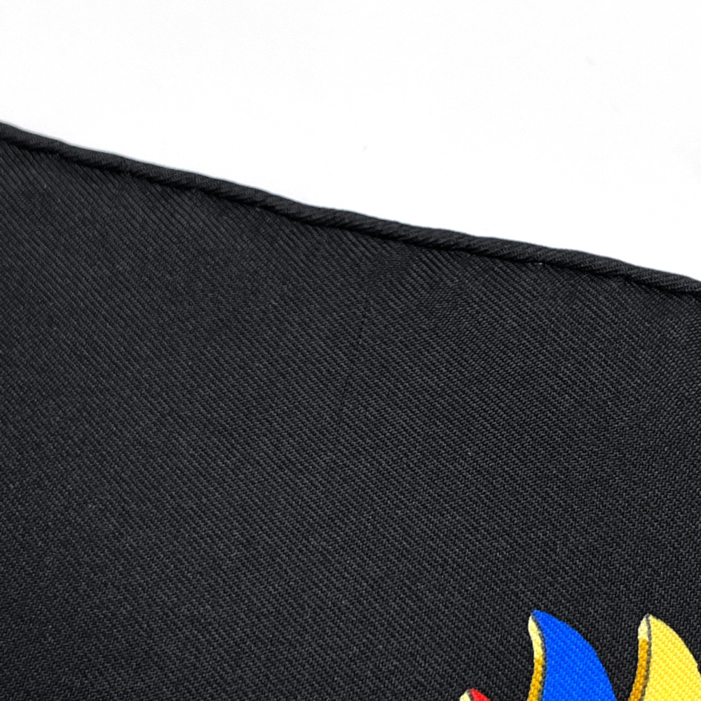 HERMES Black Silk Scarf - Picture 5 of 6